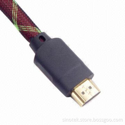 HDMI Cable Assembly with Copper Foil Shield, Nickel-plated Connector and 30AWG Conductor